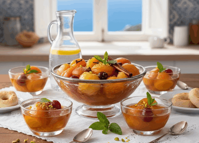 Φρουτοσαλάτα σε υγιεινό και οικολογικό πιάτο, ιδανική για ανακύκλωση και βιωσιμότητα.