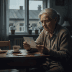 Η Κυβέρνηση των Μισών Μέτρων: Ψίχουλα στους Συνταξιούχους, 46.000 Συντάξεις σε Ομηρία! Alt Text: Γερόντισσα διαβάζει επιστολή σε εσωτερικό χώρο με φυσικό φωτισμό και καφέ.