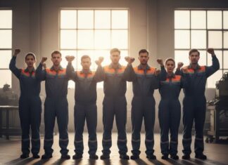 Η «ΚΥΚΛΙΚΗ ΔΗΜΟΚΡΑΤΙΑ» ΑΠΟΚΑΛΥΠΤΕΙ ΤΗΝ «ΕΘΝΙΚΗ ΚΟΙΝΩΝΙΚΗ ΣΥΜΦΩΝΙΑ» ΩΣ ΤΗΝ ΤΑΦΟΠΛΑΚΑ ΤΩΝ ΕΡΓΑΣΙΑΚΩΝ ΔΙΚΑΙΩΜΑΤΩΝ Άνθρωποι σε εργασιακό περιβάλλον, διαμαρτυρία και ενότητα για τα εργασιακά δικαιώματα.